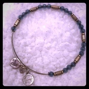 Alex and Ani blue and sliver beaded bangle